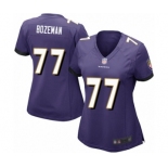 Women's Baltimore Ravens #77 Bradley Bozeman Game Purple Team Color Football Jersey