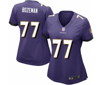 Women's Baltimore Ravens #77 Bradley Bozeman Game Purple Team Color Football Jersey