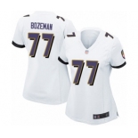 Women's Baltimore Ravens #77 Bradley Bozeman Game White Football Jersey