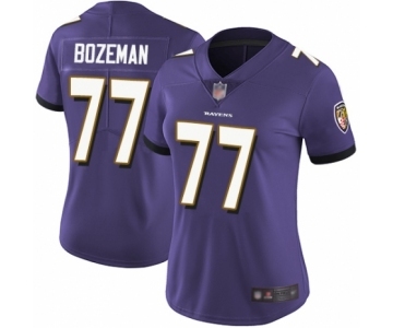 Women's Baltimore Ravens #77 Bradley Bozeman Purple Team Color Vapor Untouchable Limited Player Football Jersey