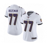 Women's Baltimore Ravens #77 Bradley Bozeman White Vapor Untouchable Limited Player Football Jersey