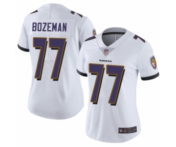 Women's Baltimore Ravens #77 Bradley Bozeman White Vapor Untouchable Limited Player Football Jersey