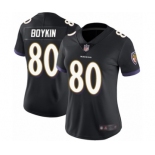 Women's Baltimore Ravens #80 Miles Boykin Black Alternate Vapor Untouchable Limited Player Football Jersey