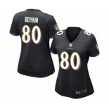 Women's Baltimore Ravens #80 Miles Boykin Game Black Alternate Football Jersey