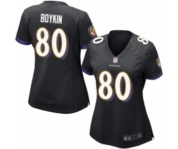 Women's Baltimore Ravens #80 Miles Boykin Game Black Alternate Football Jersey