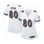 Women's Baltimore Ravens #80 Miles Boykin Game White Football Jersey