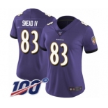 Women's Baltimore Ravens #83 Willie Snead IV Purple Team Color Vapor Untouchable Limited Player 100th Season Football Jersey