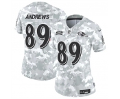 Women's Baltimore Ravens #89 Mark Andrews 2024 F.U.S.E Arctic Camo Salute To Service Limited Stitched Football Jersey