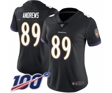 Women's Baltimore Ravens #89 Mark Andrews Black Alternate Vapor Untouchable Limited Player 100th Season Football Jersey