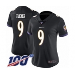 Women's Baltimore Ravens #9 Justin Tucker Black Alternate Vapor Untouchable Limited Player 100th Season Football Jersey