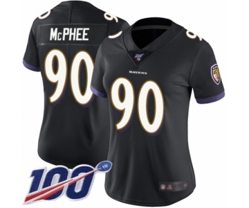 Women's Baltimore Ravens #90 Pernell McPhee Black Alternate Vapor Untouchable Limited Player 100th Season Football Jersey