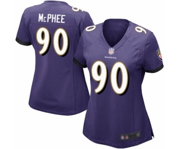 Women's Baltimore Ravens #90 Pernell McPhee Game Purple Team Color Football Jersey