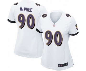 Women's Baltimore Ravens #90 Pernell McPhee Game White Football Jersey