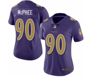 Women's Baltimore Ravens #90 Pernell McPhee Limited Purple Rush Vapor Untouchable Football Jersey