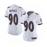 Women's Baltimore Ravens #90 Pernell McPhee White Vapor Untouchable Limited Player Football Jersey