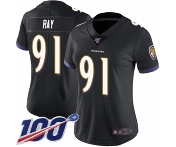 Women's Baltimore Ravens #91 Shane Ray Black Alternate Vapor Untouchable Limited Player 100th Season Football Jersey