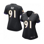 Women's Baltimore Ravens #91 Shane Ray Game Black Alternate Football Jersey