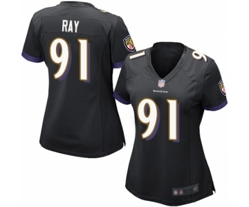 Women's Baltimore Ravens #91 Shane Ray Game Black Alternate Football Jersey