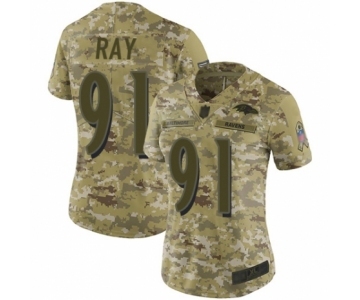 Women's Baltimore Ravens #91 Shane Ray Limited Camo 2018 Salute to Service Football Jersey