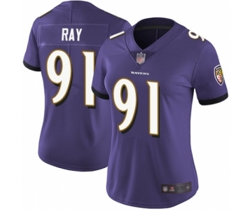 Women's Baltimore Ravens #91 Shane Ray Purple Team Color Vapor Untouchable Limited Player Football Jersey