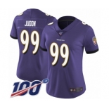 Women's Baltimore Ravens #99 Matt Judon Purple Team Color Vapor Untouchable Limited Player 100th Season Football Jersey