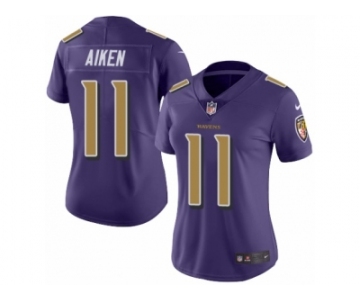 Women's Nike Baltimore Ravens #11 Kamar Aiken Limited Purple Rush NFL Jersey