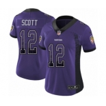 Women's Nike Baltimore Ravens #12 Jaleel Scott Limited Purple Rush Drift Fashion NFL Jersey