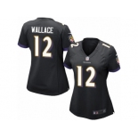 Women's Nike Baltimore Ravens #12 Mike Wallace Limited Black Alternate NFL Jersey