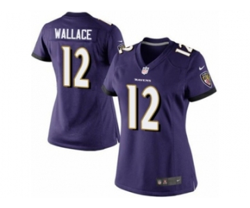 Women's Nike Baltimore Ravens #12 Mike Wallace Limited Purple Team Color NFL Jersey