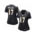 Women's Nike Baltimore Ravens #17 Mike Wallace Limited Black Alternate NFL Jersey