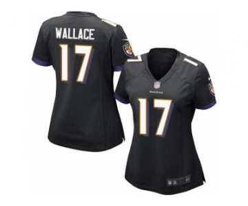 Women's Nike Baltimore Ravens #17 Mike Wallace Limited Black Alternate NFL Jersey