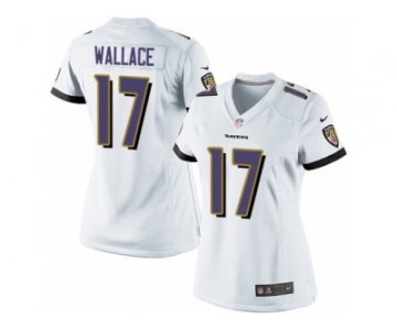 Women's Nike Baltimore Ravens #17 Mike Wallace Limited White NFL Jersey