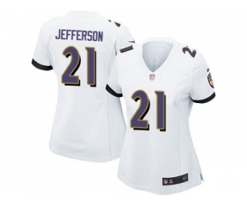 Women's Nike Baltimore Ravens #21 Tony Jefferson White Stitched NFL New Elite Jersey