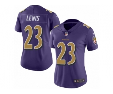 Women's Nike Baltimore Ravens #23 Kendrick Lewis Limited Purple Rush NFL Jersey