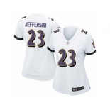 Women's Nike Baltimore Ravens #23 Tony Jefferson Game White NFL Jersey