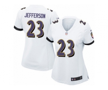 Women's Nike Baltimore Ravens #23 Tony Jefferson Game White NFL Jersey