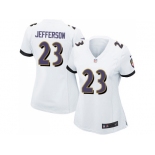 Women's Nike Baltimore Ravens #23 Tony Jefferson White Stitched NFL New Elite Jersey