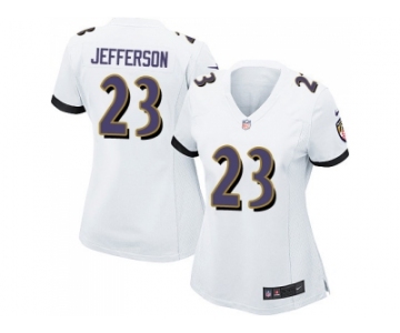 Women's Nike Baltimore Ravens #23 Tony Jefferson White Stitched NFL New Elite Jersey