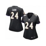 Women's Nike Baltimore Ravens #24 Brandon Carr Limited Black Alternate NFL Jersey