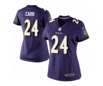 Women's Nike Baltimore Ravens #24 Brandon Carr Limited Purple Team Color NFL Jersey