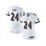 Women's Nike Baltimore Ravens #24 Brandon Carr Limited White NFL Jersey