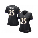 Women's Nike Baltimore Ravens #25 Tavon Young Game Black Alternate NFL Jersey