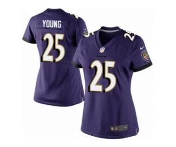 Women's Nike Baltimore Ravens #25 Tavon Young Limited Purple Team Color NFL Jersey