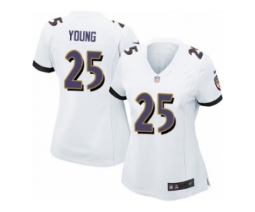 Women's Nike Baltimore Ravens #25 Tavon Young Limited White NFL Jersey