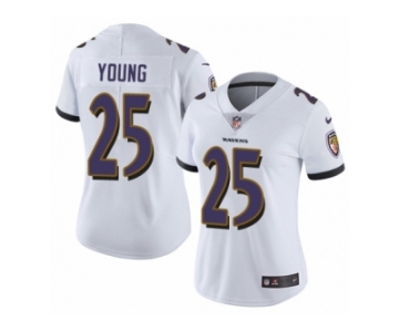 Women's Nike Baltimore Ravens #25 Tavon Young Vapor Untouchable Limited White NFL Jersey