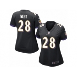 Women's Nike Baltimore Ravens #28 Terrance West Limited Black Alternate NFL Jersey