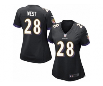 Women's Nike Baltimore Ravens #28 Terrance West Limited Black Alternate NFL Jersey