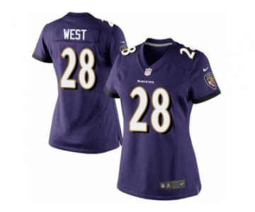 Women's Nike Baltimore Ravens #28 Terrance West Limited Purple Team Color NFL Jersey