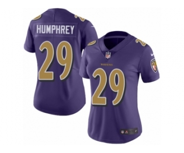 Women's Nike Baltimore Ravens #29 Marlon Humphrey Limited Purple Rush NFL Jersey