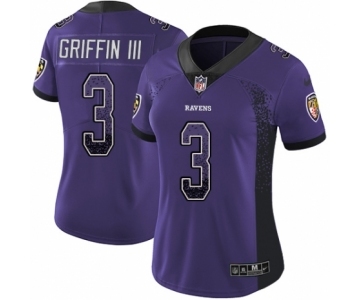 Women's Nike Baltimore Ravens #3 Robert Griffin III Limited Purple Rush Drift Fashion NFL Jersey